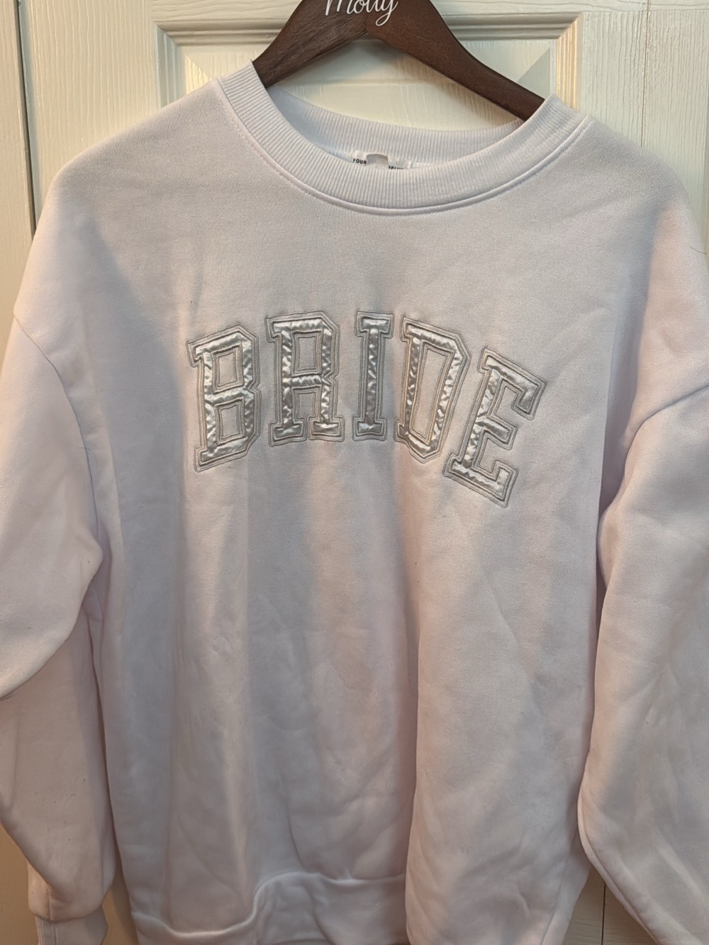 BRIDE Embroidered Sweatshirt in Light Pink